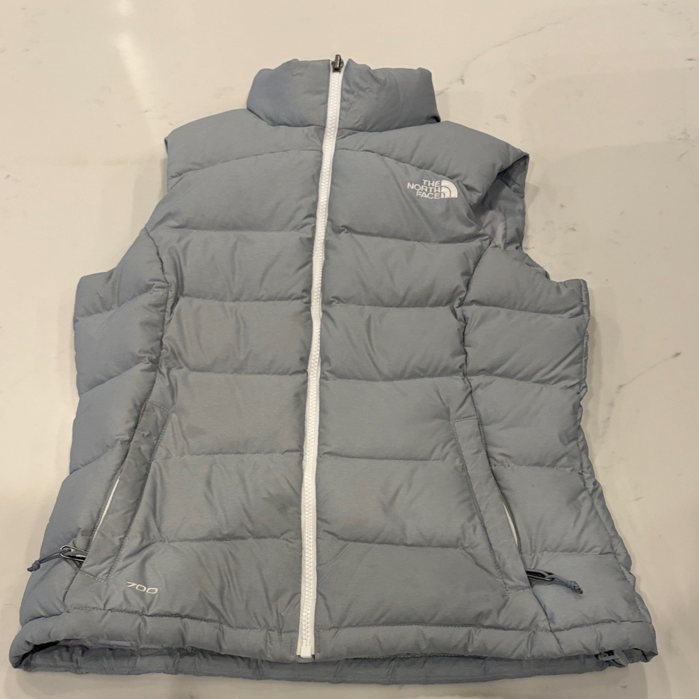 The North Face Light Gray Puffer Vest